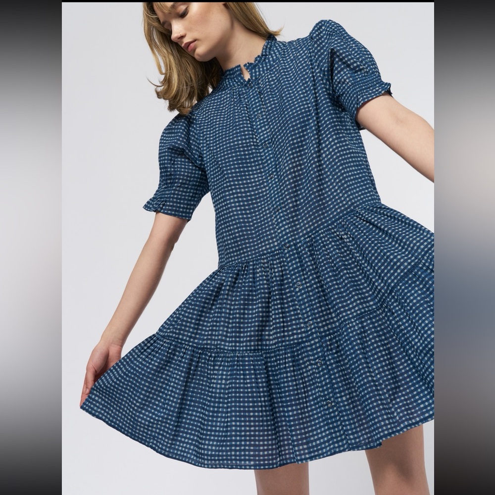 Apiece Apart Las Alturas Gingham Mini Dress size XL